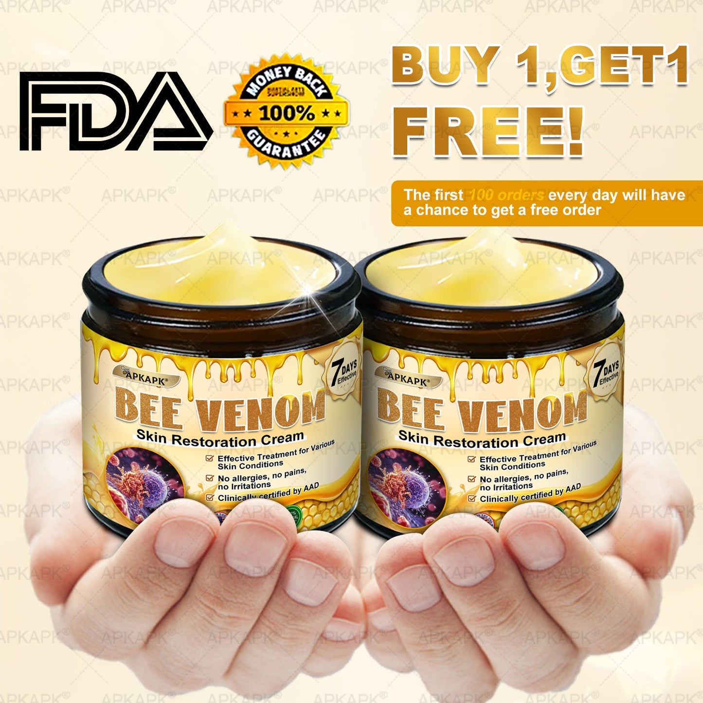 Made and Shipped from USA🌞𝖠𝖯𝖪𝖠𝖯𝖪® 𝖡𝖾𝖾 𝗏𝖾𝗇𝗈𝗆 𝖲𝗄𝗂𝗇 𝖱𝖾𝗌𝗍𝗈𝗋𝖺𝗍𝗂𝗈𝗇 𝖢𝗋𝖾𝖺𝗆